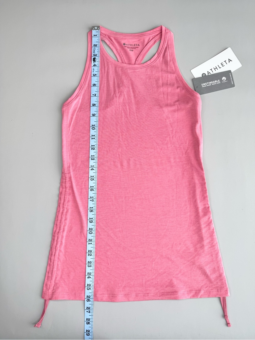 ATHLETA‎ Encore Tank Racerback XXS Pink Ruched Drawstring Active - Picture 6 of 13